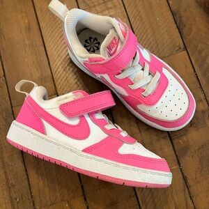 Nike Pink and White Dunk Low Sneakers